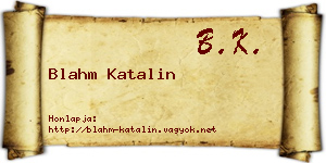 Blahm Katalin névjegykártya